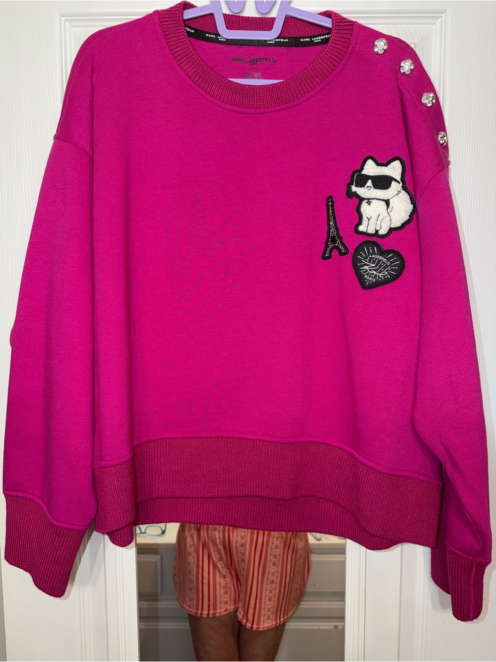 Karl Lagerfeld Women's Choupette Patch Detail Sweatshirt